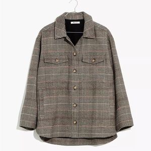 NWOT Madewell Bonded Flannel Shirt-Jacket in Cohancy Plaid Size L